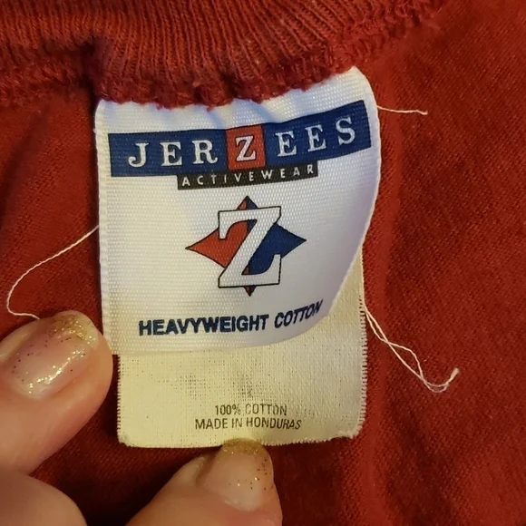 Vintage Jerzees Single Stitch Sleeveless Tank Tee Muscle Shirt Red Lg 45 Chest - Picture 4 of 9
